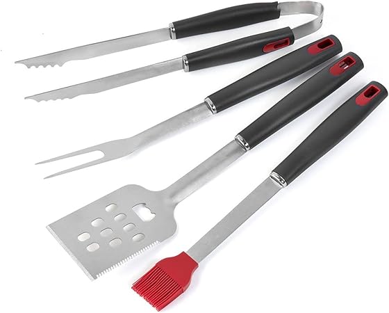 4pcs Heavy Duty BBQ Tools Gift Set for Men, Stainless Steel BBQ Accessories Tool Set, Grill Accessories BBQ Tools with Handle, for Home, Camping, Traveling 4pcs Heavy Duty BBQ Tools Gift Set for Men, Stainless Steel BBQ Accessories Tool Set, Grill Accessories BBQ Tools with Handle, for Home, Camping, Traveling
