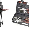 Royal Gourmet CC1830V 30 Barrel Charcoal Grill & Cuisinart CGS-W13 Wooden Handle Tool Set, Black, Deluxe Pizza Grilling Pack (13-Piece)