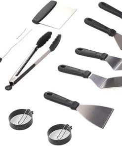12Pcs Stainless Steel BBQ Tools Set, Grilling Kit Food Grade Material Outdoor Barbecue Grilling Utensils BBQ Grill Tool Set with Carrying Bag for Camping Barbecue For Men Women