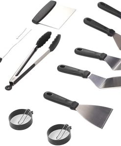 12Pcs Stainless Steel BBQ Grilling Accessories Set,Food Grade Material Heat Resistant BBQ Grill Tool Set,BBQ Tools,with for Storage Bag,for Outdoor Grill Camping Backyard 2