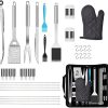 1 Set Stainless Steel BBQ Accessories Grill Tool Kit for Outdoor Cooking Compact Storage Box for Camping Ergonomic Design for Easy Handling Durable and Lightweight Grilling 4