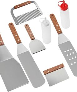 Outdoor Grill Tools BBQ Utensil Set 8pc Grilling Tool Kit Spatula Pellet Grill Accessories for Camping BBQ and Picnic