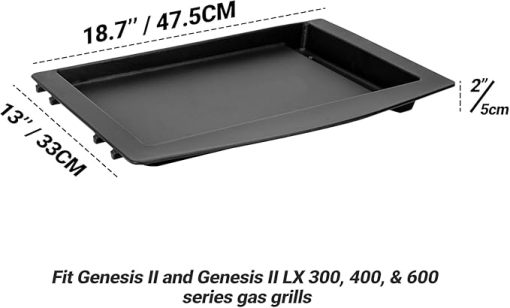 Onlyfire 7599 Griddle for Weber Genesis II 300 & 600 Series, Cast Iron Cooking Griddle for Weber Genesis II LX 3 4 6 Burner Gas Grills, Grill Accessories for Weber Genesis II Grill - Image 2