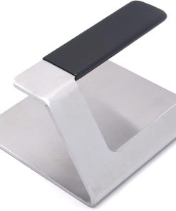 Kitchen Tools 6"×5.5" Stainless Steel Hamburger Smash Press, Sandwiches Flat Top Grilling Sear Sizzle Griddle Accessories Integrated Grill Press Burger Press