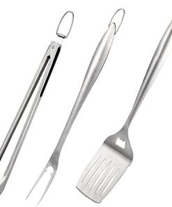 BBQ Tool Set Stainless Steel Fork Shovel Clip Compact for Outdoor BBQ Accessory