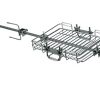 Rotisserie Basket Kit Universal Replacement Quick Install Portable Spit Grill Outdoor Camping BBQ Three Heights Adjustable Length Cooking Tool Roaster Fish Accessories Stainless Steel Chicken Fork