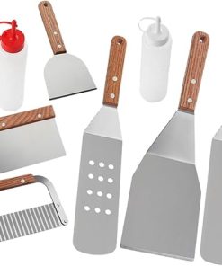 Grilling Accessories Set 8 in 1 BBQ Tool Kit Non-Slip Handles for Outdoor Camping
