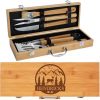Personalized BBQ Set, BBQ Grilling Set with 10 Tools, Engraved Grill Set, Custom BBQ Set Best Gift for Dad, Husband, Best for Camping
