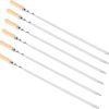 VOSAREA 6Pcs Barbecue Skewers with Solid Handle Durable Roasting Sticks for Grilling Bbq Tools for Outdoor Camping and Picnic
