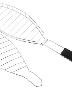 Milisten Barbecue Tool Grilling Net Clip Fish Shape Stainless Steel Grill for Outdoor Cooking