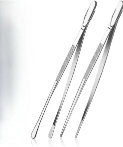 BBQ Tongs, BBQ 2 Pcs 12-Inch Kitchen Tweezers Fine Tweezer Tongs Extra-Long Stainless Steel Cooking Tweezers Kitchen Accessories