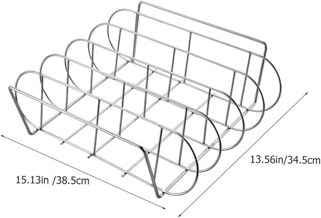 Mikikit Cooking Rack for Bbq Rib Grilling Shelf Rib Rack for Grilling Bbq Baskets for Grilling Skewers for Grilling Bbq Tool 2 Mikikit Cooking Rack for Bbq Rib Grilling Shelf Rib Rack for Grilling Bbq Baskets for Grilling Skewers for Grilling Bbq Tool - Image 2