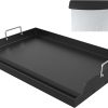 23＂×16＂ Nonstick Universal Griddle for Gas Grill, Muti-Purpose Cooking Cast Iron Griddle with Grease Groove, Pre-Seasoned Flat Top Plate Insert for Camping, Tailgating, Parties