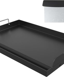 23＂×16＂ Nonstick Universal Griddle for Gas Grill, Muti-Purpose Cooking Cast Iron Griddle with Grease Groove, Pre-Seasoned Flat Top Plate Insert for Camping, Tailgating, Parties