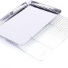 Outdoor BBQ Tool Set Grill Pan for Gas Stove Barbecue Grill Accessory Non-Stick Fry Pan Roasting Tool Compact and Portable