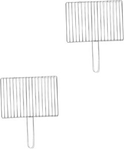 barbeque grill outdoor,1pc Flip Tool Grilling Steak Handle Fishes Barbecue Duty Baskets Kabob for with Other Outdoor Foldable Steel Salmon Clamp Fish Accessories Removable Vegetable Net Heavy Grill an