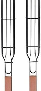 Stainless Steel Nonstick Barbecue Portable BBQ Grilling Basket Grill Basket Tools Mesh Kitchen Tools Accessories (Color : 2pc)