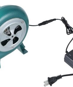 DAYnagh Electric Blower Fan BBQ Fan 100v 220v Suitable for Barbecue Small Blacksmith Forges Blower with Speed Adapter AC100-240V BBQ Blower Small Blacksmith Forges Blower (80W, with Speed Control)