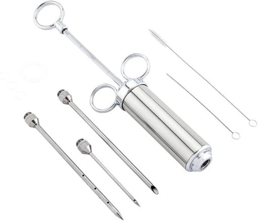 Restaurantware Met Lux Meat Injector Kit Professional Food Injector Syringe Kit - 2 Ounce Syringe 3 Needles Stainless Steel Meat Injector Set 2 Cleaning Brushes For Marinating And Seasoning - Image 2