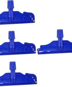 5pcs Mop Clip Mop Replacement Holder Detachable Mop Clop Mop Handle Accessories Floor Mop for Mop 28c Mop Head Plastic Wooden Floor/1249(Bluex4pcs,18.00X14.00X4.00CMx5pcs)