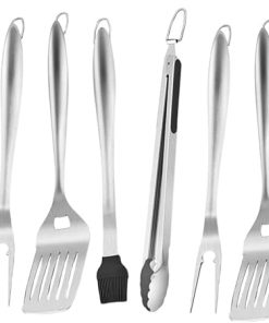 Happyyami 2 Sets Barbecue Tool Stainless Steel BBQ Tool BBQ Grill Tong Barbecue Accessories Barbecue Shovel BBQ Oil Brush BBQ Grilling Tools Barbecue Utensils Kits Multifunction Appliance