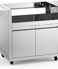 Stainless Steel Grill Cart for Hygrill 4-Burner Built-in Gas Grill, Outdoor Kitchen Island with Foldable Side Shelves and Storage Cabinet