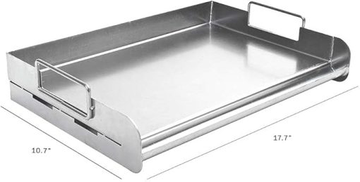 Charcoal Companion Stainless Steel Pro Grill Griddle - Heavy-Duty Professional Grade Griddle with Rear Edge Stop, Grease Reservoir, and Welded Handles, Ideal for Outdoor Cooking - Image 2