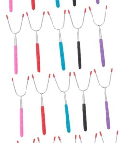 GANAZONO 4 Sets Grill Meat Stick Barbecue Stick Tool Easy-Clean Stainless Steel U-Shaped Fork for Outdoor