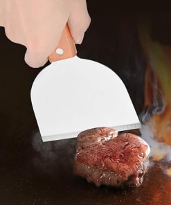 Stainless Steel Barbecue Spatula, BBQ Grill Scraper Kitchen Cooking Steak Fried Shovel Pancake Flipper, BBQ Multitool, for Camping Backyard Grilling Picnic BBQ 2