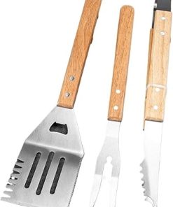 Outdoor BBQ BBQ Barbecue Tool Set Fork and Shovel Clamp Three Piece Set Combination Grill