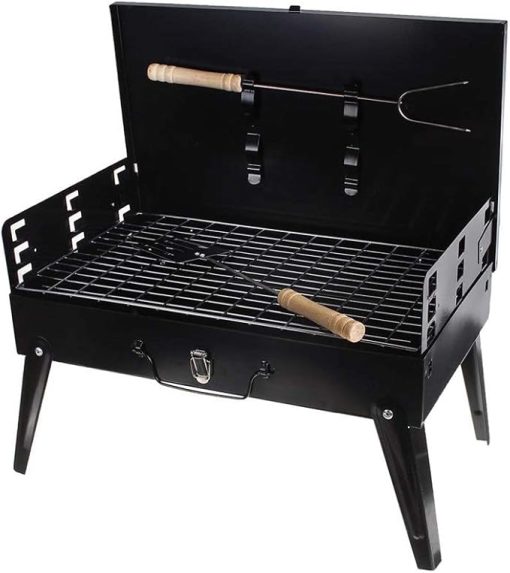 Portable Folding Grill Barbecue BBQ Camping Tool Convenient Outdoor Camping Party Iron Grill Barbecue Accessories with Handles