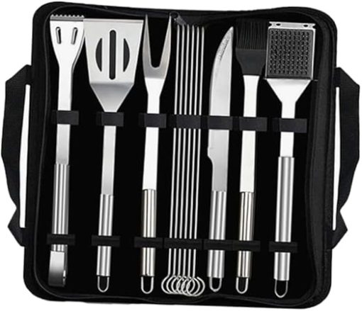 Grill Accessories Set 12pcs BBQ Tools Kit with Stainless Steel Utensils and Storage Bag