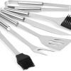 Amazon Top Private Label 18pcs Barbecue Grill Tools Set Portable Stainless Steel BBQ Grills Tools Box Set with Wooden Handle (Orange) 4