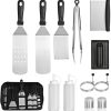 2 Sets Aluminum Burger Hamburger Press, Nonstick Burger Patty Maker with Detachable Handle, Burger Mould, Stuffed Burger Maker Kit for BBQ Grill 3