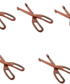 HEALLILY 5pcs Ergonomic Scissor Shape Dessert Tong Kitchen Clamp Utensil Tool for Transport and Serving