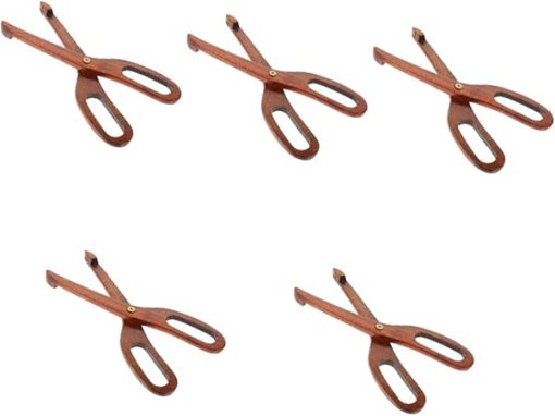 HEALLILY 5pcs Ergonomic Scissor Shape Dessert Tong Kitchen Clamp Utensil Tool for Transport and Serving