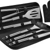 VOSAREA 7Pcs Portable Outdoor Barbecue Tool Set Durable Stainless Steel Cooking Accessories for Camping Grilling and Picnics Includes Food Clip Grill Spatula and More 3