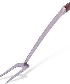 Grill Fork 24-inch Super Long for Grilling Barbecue Griddle and Fire Pit Extra Strong Curved Neck Premium Hardwood Handle Large Stainless Steel Tines for BBQ Outdoor Kitchen and Grilled Food