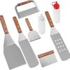 Stainless Steel BBQ Tool Set Grill Accessories for Men 6pc Grilling Utensils Kit Fork Cutter Brush Shovel Compact Outdoor Barbecue Tools for Camping 3