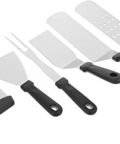 1Set Stainless Steel BBQ Utensils Barbecue Tools Kit for Outdoor Grilling for Camping and Picnics and Griddle Accessories for Foodies and Cooks