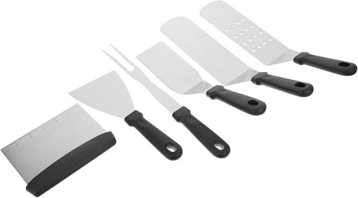 1Set Stainless Steel BBQ Utensils Barbecue Tools Kit for Outdoor Grilling for Camping and Picnics and Griddle Accessories for Foodies and Cooks
