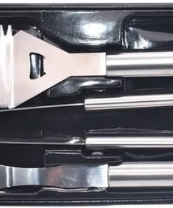 BBQ Accessories,Stainless Steel Grill Tools,3pc Grill Accessories with Spatula, Fork, Clamp - Gifts for Dad Durable