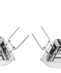 Happyyami 2 Pcs Non-Stick BBQ Roasting Rack Portable Camping Chicken Stand for Grill Stainless Steel BBQ Grill Plate Easy to Use Outdoor Cooking Accessory