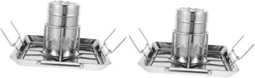Happyyami 2 Pcs Non-Stick BBQ Roasting Rack Portable Camping Chicken Stand for Grill Stainless Steel BBQ Grill Plate Easy to Use Outdoor Cooking Accessory
