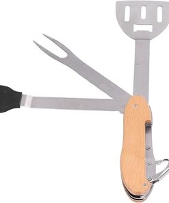 5 in 1 BBQ Multi Tool, BBQ Barbecue Grill Accessories Tools Set Kit Foldable and Portable Grill Tools Set Grilling Utensil Set Stainless Steel Grilling Accessories Gift