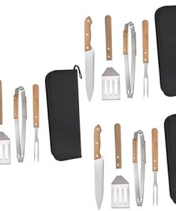 BESPORTBLE 3 Sets Grill Scraper BBQ Tool Kit Accessories Outdoor Grill Fork Tong Stainless Steel BBQ Tools