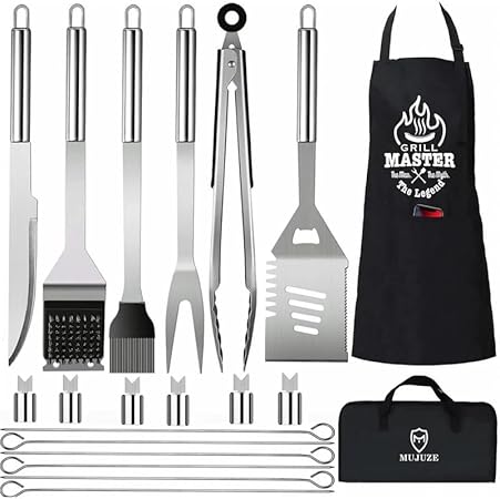 Grilling Accessories,20pcs BBQ Accessories Set,Grilling Gifts for Men Dad Fathers Day,Stainless Steel BBQ Tools for Men with Apron,Grill Tools Set for Outdoor,Camping,Backyard 2 Grilling Accessories,20pcs BBQ Accessories Set,Grilling Gifts for Men Dad Fathers Day,Stainless Steel BBQ Tools for Men with Apron,Grill Tools Set for Outdoor,Camping,Backyard - Image 2