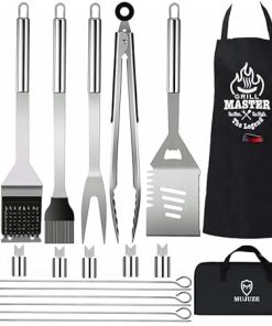 Grilling Accessories,20pcs BBQ Accessories Set,Grilling Gifts for Men Dad Fathers Day,Stainless Steel BBQ Tools for Men with Apron,Grill Tools Set for Outdoor,Camping,Backyard