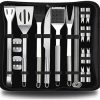BBQ Grill Accessories, Heavy Duty BBQ Grill Tools Set,Stainless Steel Barbecue Tool Set Barbecue Accessory Set,Heavy Duty BBQ Accessories with Carrying Case,Easy to Carry 4