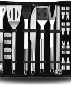 20PCS Portable Stainless Steel BBQ Accessories Grilling Tool Set with Storage Bag